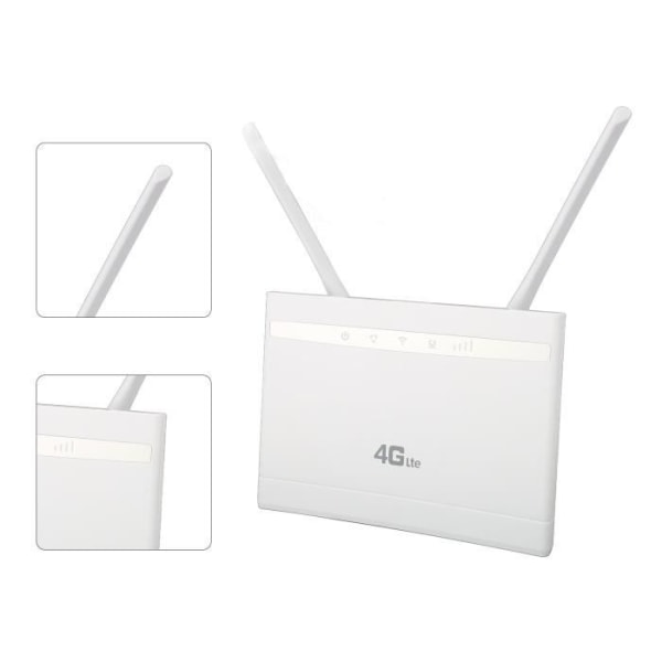 4G CPE WiFi-router 4 antenner 3 trådlösa gränssnitt 300 Mbps med WAN LAN för datorskärmar 100‑240V(EU-kontakt)-BEL