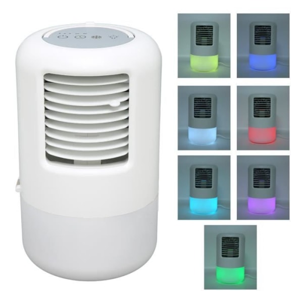 HURRISE Bärbar luftkonditionering Nattlampa 500 ml Tyst timer 3 hastigheter Luftkonditioneringsfläkt 100‑240V