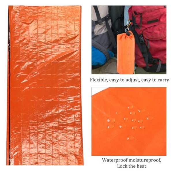 Tält, bärbar orange aluminiumkompositfilm campingtält, stark isoleringskapacitet för camping