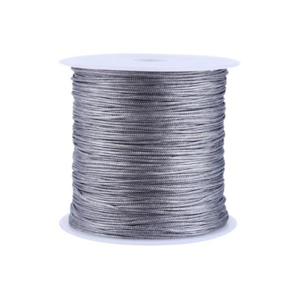 WEI 100M X 0,8 Mm Nylon Kinesisk Knot Sladd Rattail Macrame Tråd Shamballa Tråd Grå