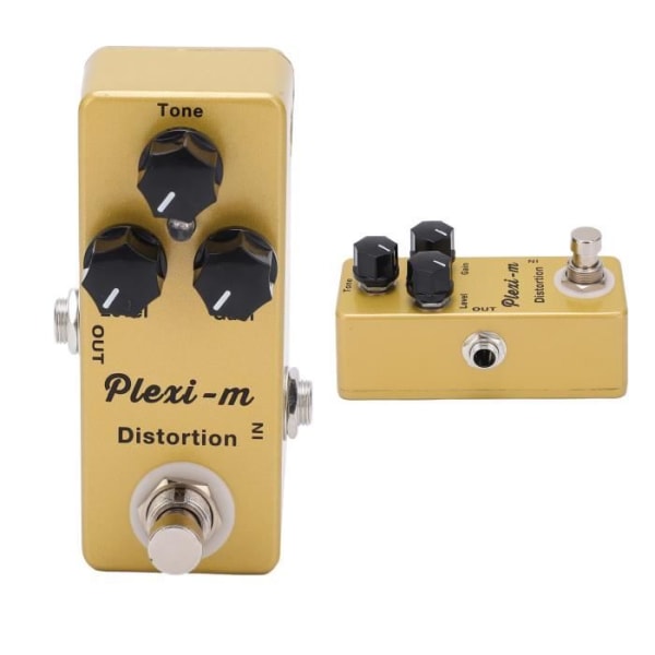 BEL-7549509707063-Gitarreffektpedal Fuzz Overload Distortion Pedal Metal Golden True Bypass Switch för elbas
