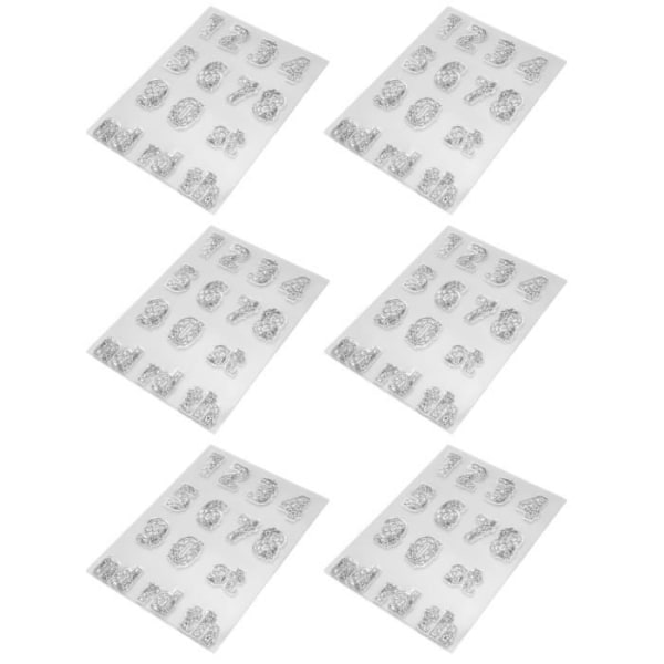 HURRISE dekorativa transparenta stämplar för scrapbooking - Set med 6 stämplar med ord och siffror