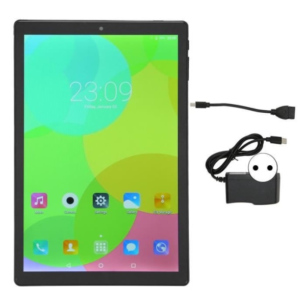 HURRISE Black Tablet 10,1 tums surfplatta, för Android 11 gaming surfplatta, 6 GB RAM 128 GB dator surfplatta EU-kontakt