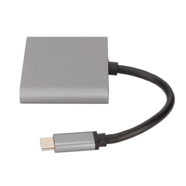 HURRISE USB C till HDMI-adapter 4K 60Hz, multimediahubb med dubbel HDMI-utgång
