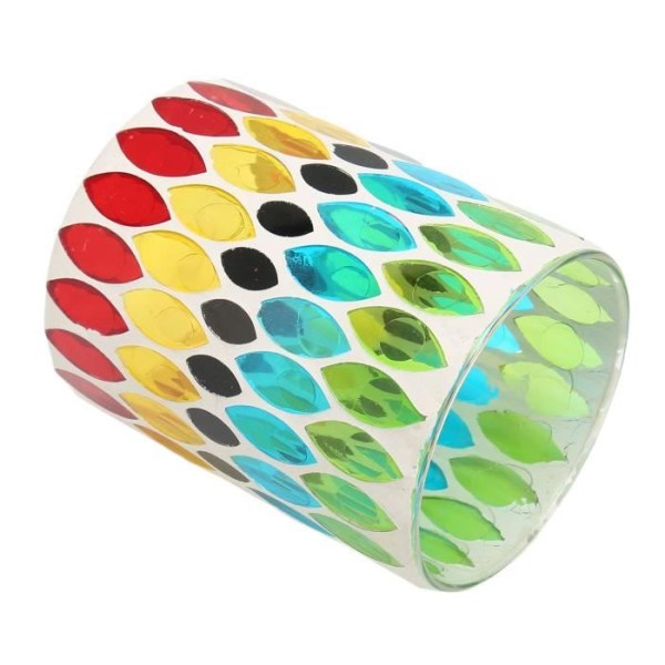 Duokon Ljusstake i glas Mosaik värmeljushållare Blandade färger Stil Ljushållare i glas för flera ändamål