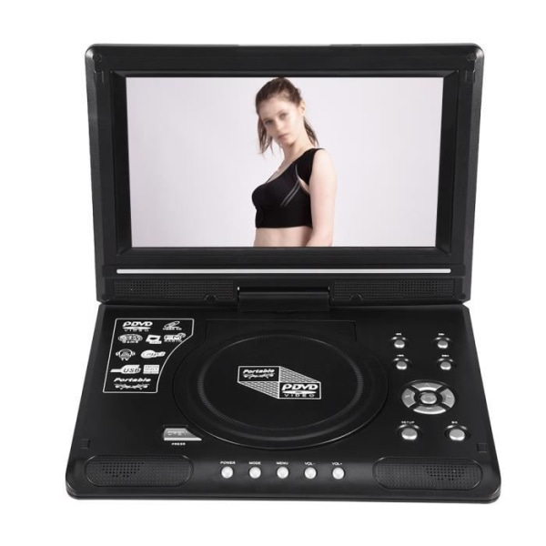 9,8" tum 16:9 TFT LCD Bärbar DVD CD-spelare MP3 AV SD USB-spel 270° vridbar - MUXINGREN