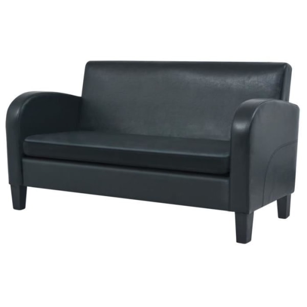BEL 2-sits soffa Syntetskinn Svart #1