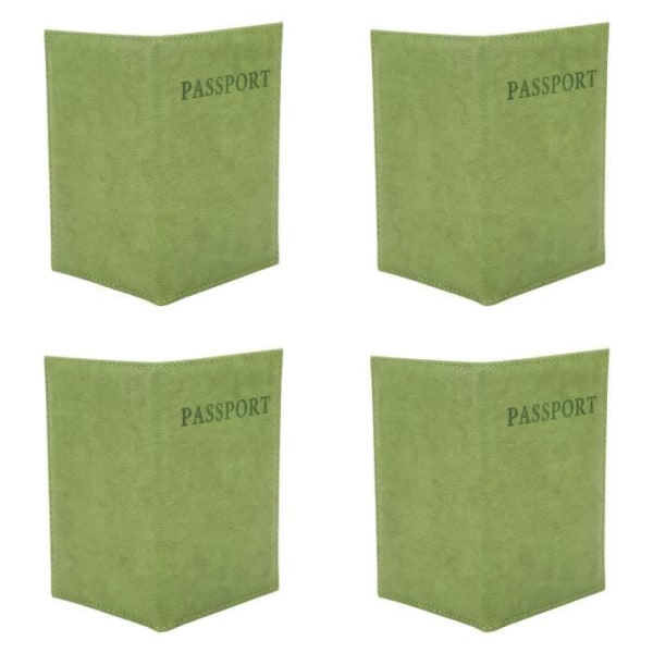 (Ljusgrön) 4 delar PU-läder passhållare Passplånbok