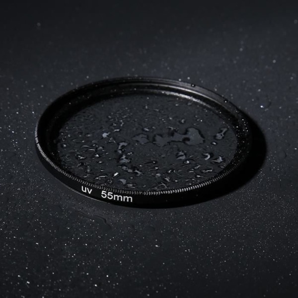 HURRISE Ultraviolettfilter 55mm Ultraviolett UV-filter Glaslinsskydd för Canon Sony Nikon Pentax