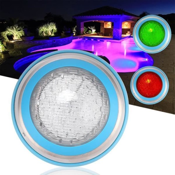 Slitstarkt LED undervattensljus för pool och fiskdamm - TBEST - Vit - Fjärrkontroll - Vattentät