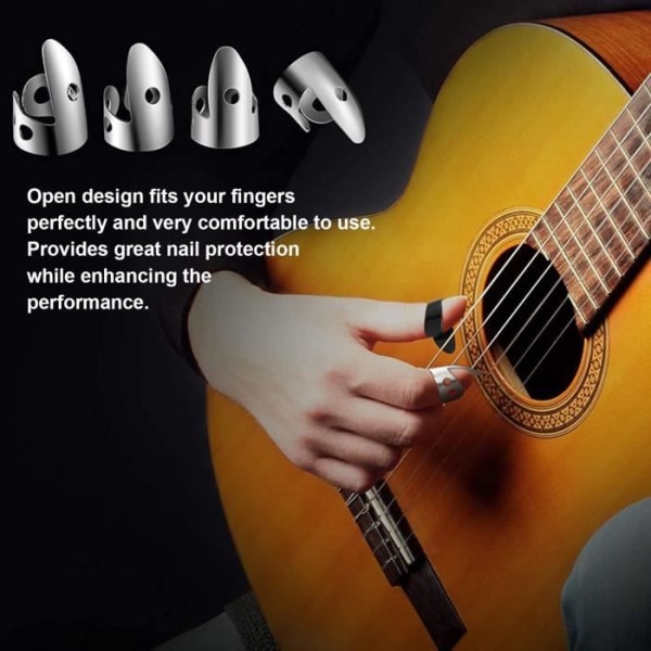 BEL-7643669949261-Thumb Pick 12st Gitarr Finger Pick Bas Tumskydd Instrument Tillbehör Set Kit för att spela