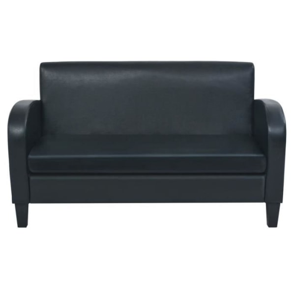 WEI 2-sits soffa Syntetläder Svart#0