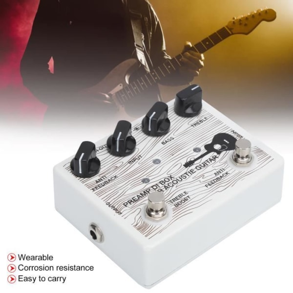 BEL-7643669978162-Grävlåda för akustiska gitarrer Bärbar elgitarrpedalförförstärkare med LED-indikator