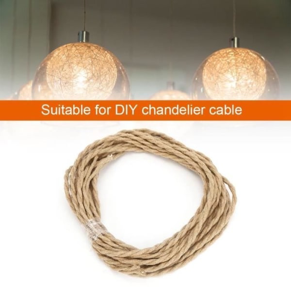 HURRISE Elektrisk sladd Vintage hamparep tvinnat Elektrisk kabel Sladd Kabel DIY Tillbehör för