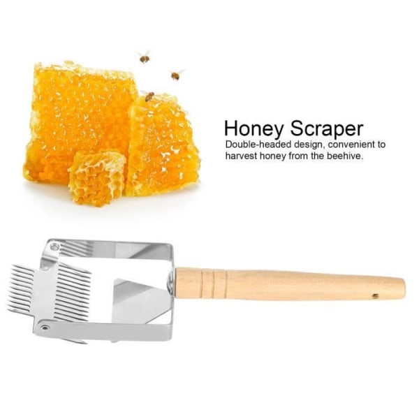 HURRISE Bikupa skrapa Bikupa honungsskrapa Dubbelt huvud Avlockande gaffel Spade Verktyg Biodlingsutrustning