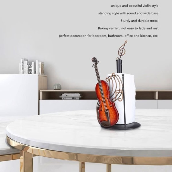 Pappershanddukshållare - Robust och hållbar violinstil - Bakning av lackad metall - 39 x 19 x 17,5 cm