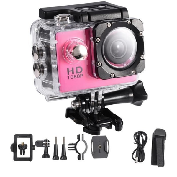 TMISHION Vattentät kamera DV-videokamera Mini DV-actionkamera Vattentät utomhuscyklingsport (rosa)