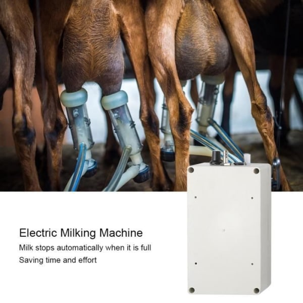 7L mini hushållsbärbar elektrisk mjölkningsmaskin i rostfritt stål för getfår 100-240V (EU-kontakt)