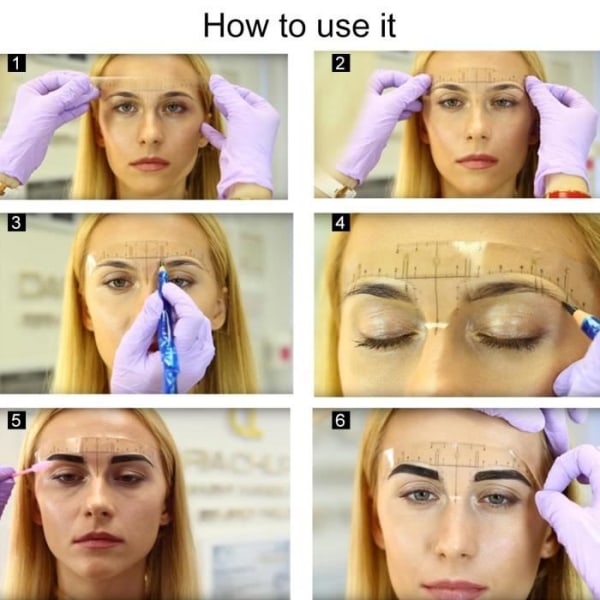 Ögonbrynsstencil, ögonbrynslinjal, ögonbrynsmarkör för kvinnor för makeup för tatueringar för flickor