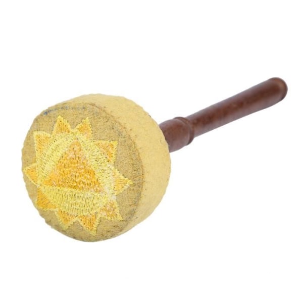 Buddhism Stick - ZJCHAO - Filtad träklubba - för tibetansk sångskål (gul)