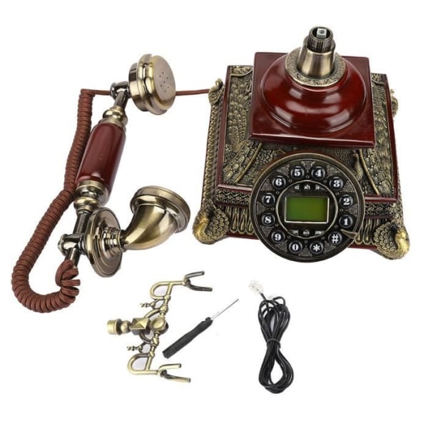 HURRISE-telefon, trådbunden telefon, återuppringning med en knapp i Europa-stil Vintage FSK/DTMF-hotell för hemmakontorstelefonist
