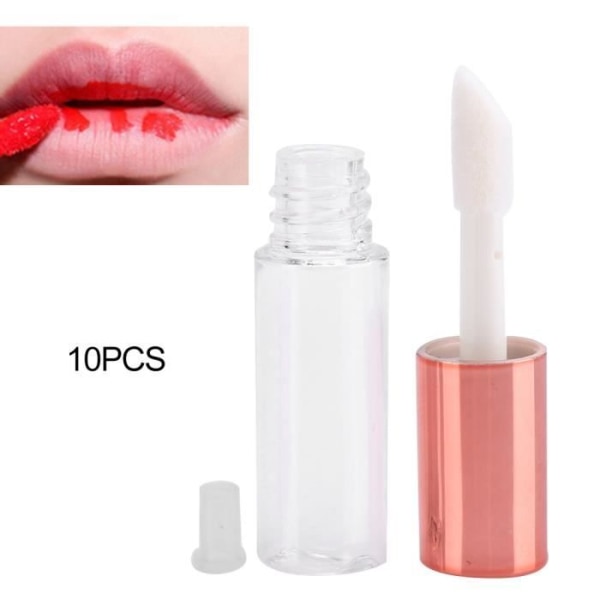 XUY 10 st 1,2 ml läppglansrör DIY Small Lipstick Tube kosmetisk behållare med plugg (roséguld)