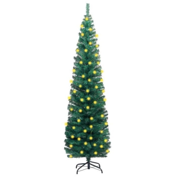 Smal konstgjord julgran och LED och stativ Grön 240cm PVC BEL-7323775740807