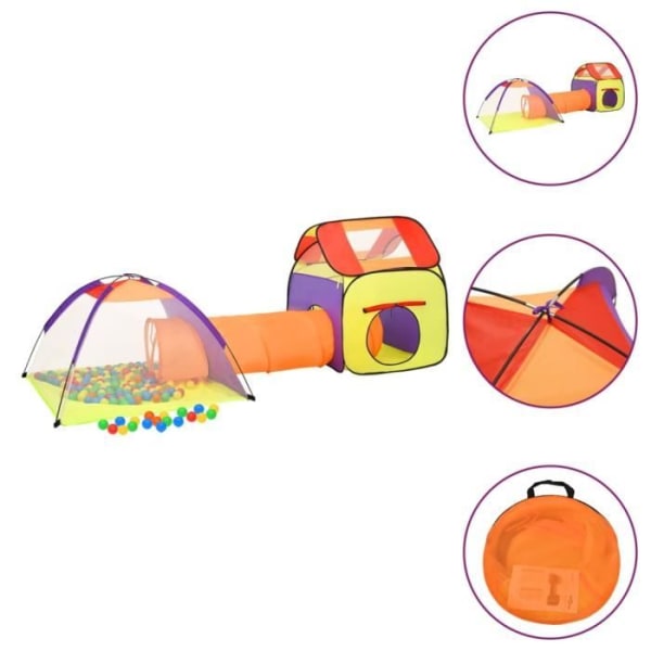 Lektält för barn med 250 bollar Multicolor - FDIT - 3-i-1 design - Slitstark polyester - 338x123x111cm