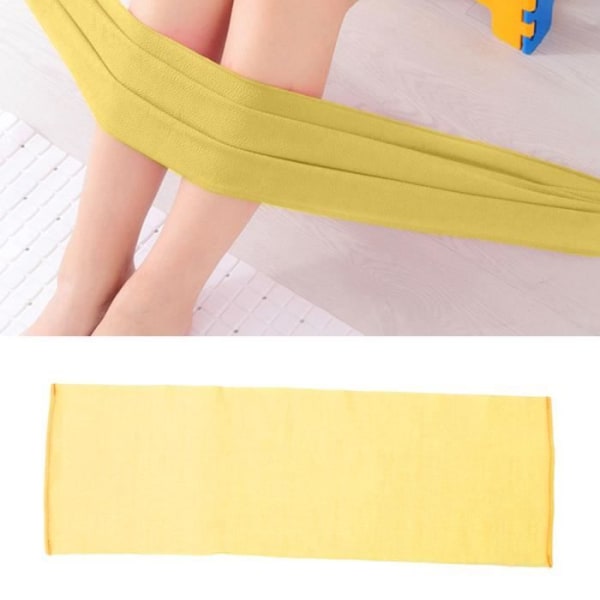 Tvättlapp Exfolierande elastisk duschskrubb Gnuggande massage Badhandduksrem (gul)