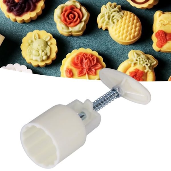 Handpressform 50G Handpress Moon Cake Form DIY Kex Tårtdessertpressform med 4 runda dynor-BEL