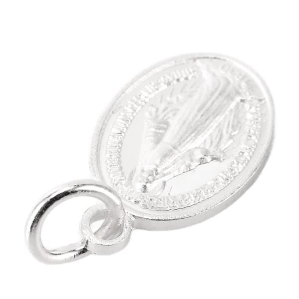 HURRISE Jungfru Maria hänge Universal Miraculous Medal 925 Sterling Silver Polerad Jungfru Maria Dubbelsidig oval