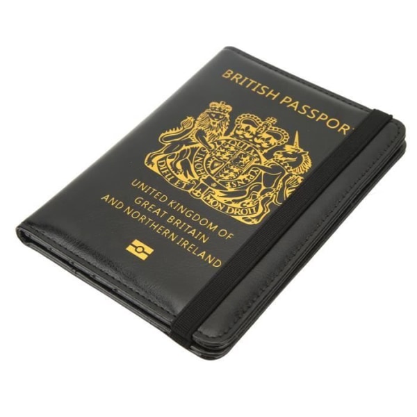 Sonew British Passport Cover Storbritannien Passport Cover med elastiskt bälte Multicard Anti Theft