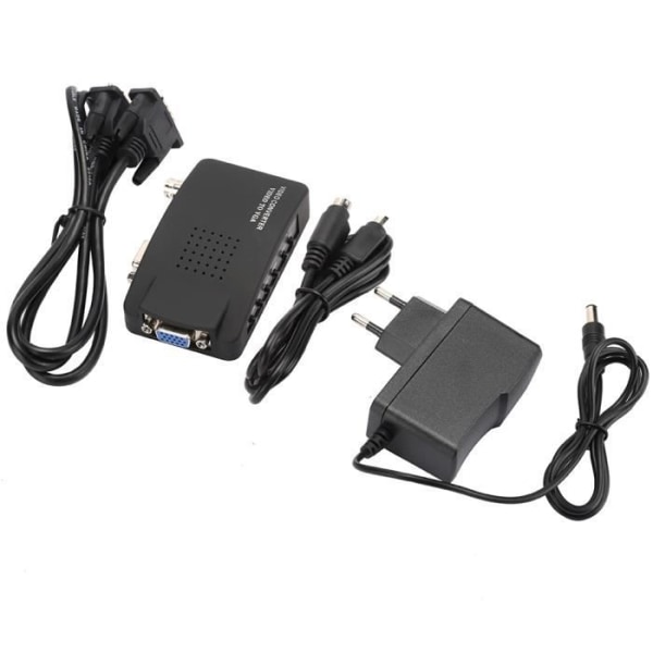 Tbest BNC till VGA Video Converter BNC S-Video till VGA HD Converter Adapter för dator PC Monitor UK EU Plug