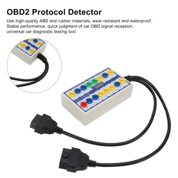 HURRISE OBD2 Protocol Detector OBDII Breakout Box OBD2 Protocol Detector med Universal Transmission Diagnostic Kabel