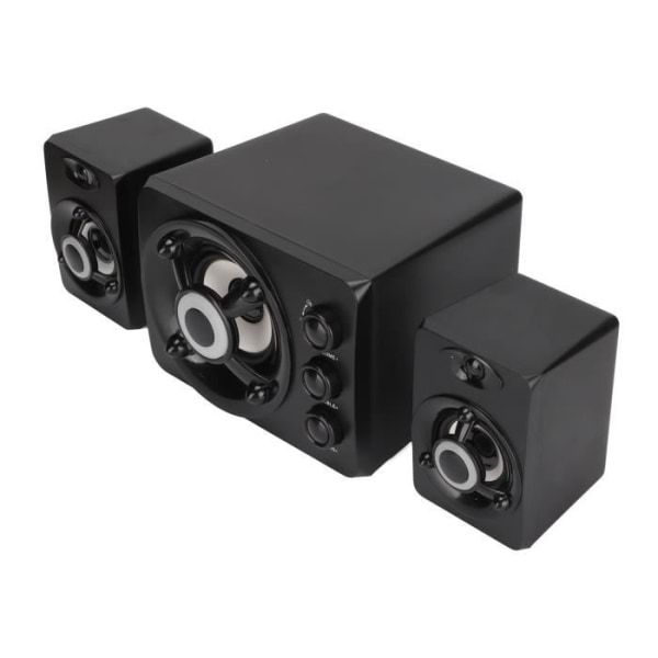 HURRISE multimediahögtalare, volymkontroll 3,5 mm AUX-ingång USB-drivna högtalare Litet 2.1-system med RGB-ljus för nya