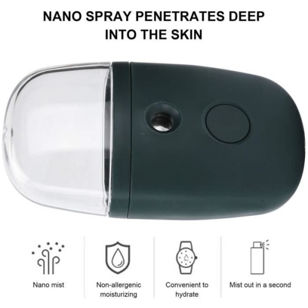 HURRISE Moisturizing Mist Sprayer Bärbar ansiktsfuktande Spray USB-laddning Nano Handheld Mist Sprayer