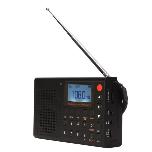 BEL-7590762040329-Bärbar radio Bärbar AM-FM-radio, liten fickradio med FM AM SW-bandradio för bilradioljud