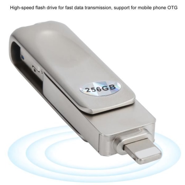 Tbest 3 i 1 USB-nyckel - 256 GB - OTG för Android/iOS/Windows