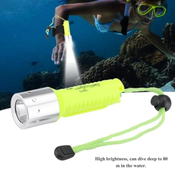 Scuba Diving Ficklampa T6 Vattentät Pocket Diving Ficklampa Underwater Torch för Scuba Diving,
