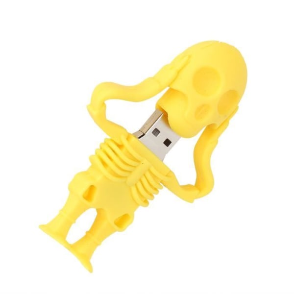 HURRISE USB-minnen HURRISE USB-minne Cartoon U-disk, gul skalle-utseende, datorlagringstillbehör 64GB
