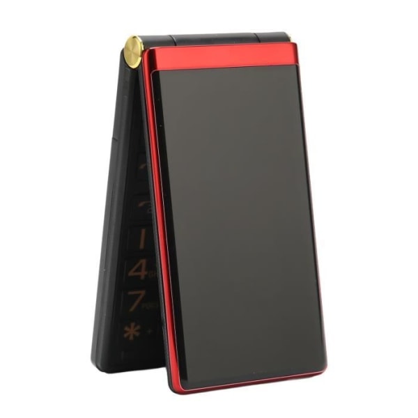 HURRISE mobiltelefon för äldre Senior mobiltelefon 3 tum Dual screen 2G telefoni telefon Röd