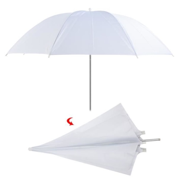 TBEST genomskinligt paraply - 33 tum - Mjukt ljus - Vit