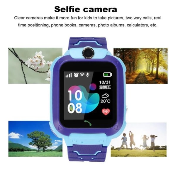 LIX-Kids Smart Watch 2G GSM IP67 Vattentät SOS Röstsamtal Alarm Selfie-kamera, Stöd LBS (blå)