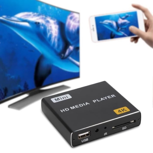 HURRISE 4K mediaspelare EU-kontakt 100-240V 4K Full-HD digital mediaspelare HDMI USB S/SPDIF musikvideospelare