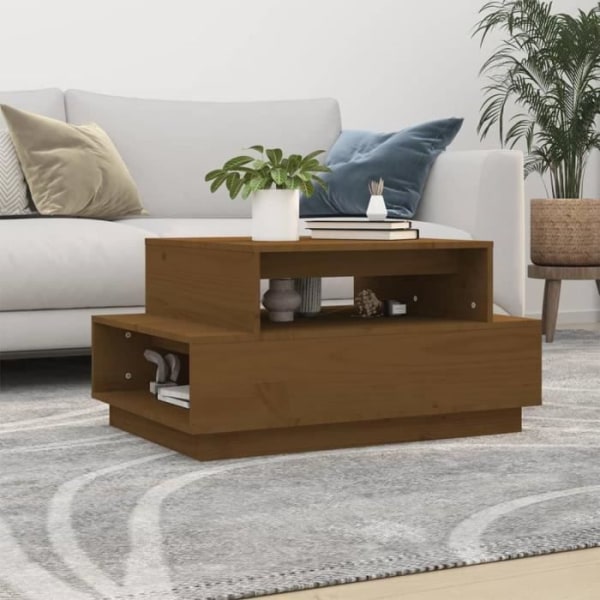 Soffbord i massiv furu - FDIT - Honungsbrunt - 80x55x40,5 cm - Modernt - Vardagsmöbler
