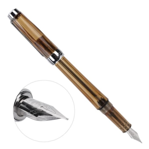 SIB 0,5 mm reservoarpenna med stor kapacitet Transparent penna Skriva kontors skolmaterial Spets (transparent brun)