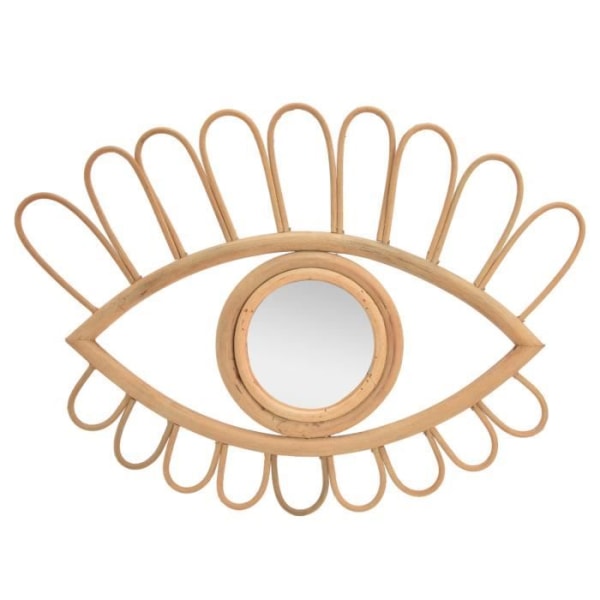 BEL-7696830467323-Rotting Eye Mirror Handvävd Rottan Eye Väggspegel Innovativ konstförbandsspegel Ljusarmatur