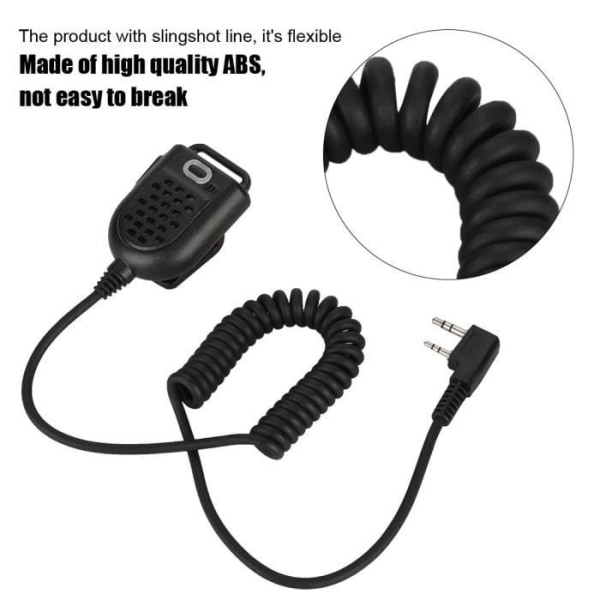 HURRISE Huvudhögtalare K Handhållen mikrofon Bärbar sändare/mottagare K Head Mini Walkie Talkie med lampa (svart)