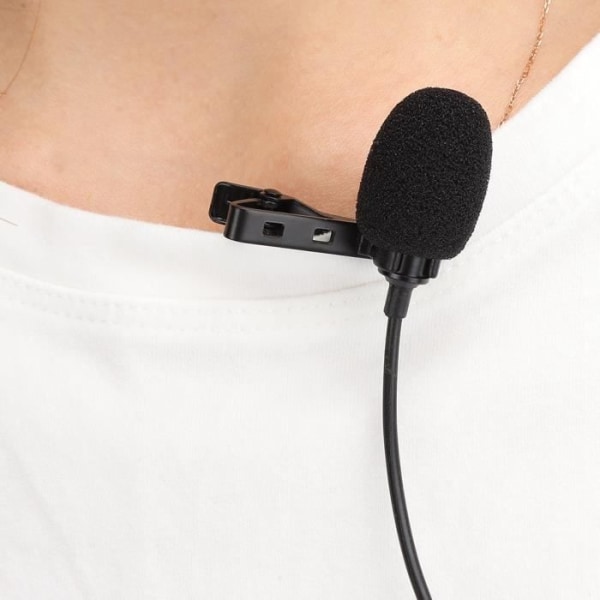 HURRISE Clip-on-mikrofon Lavalier-mikrofon, Tie Clip-telefonmikrofon med svampar, kassettljudmikrofon
