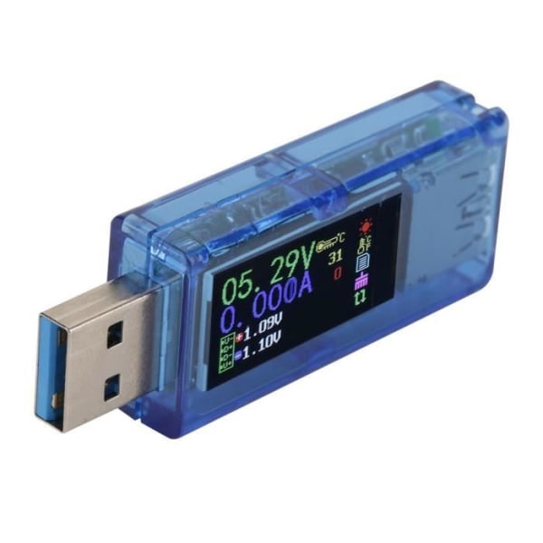 USB Spänningstestare, AT34 USB 3.0 Färg LCD Voltmeter Amperemeter Ström Multimeter Laddare USB Laddare